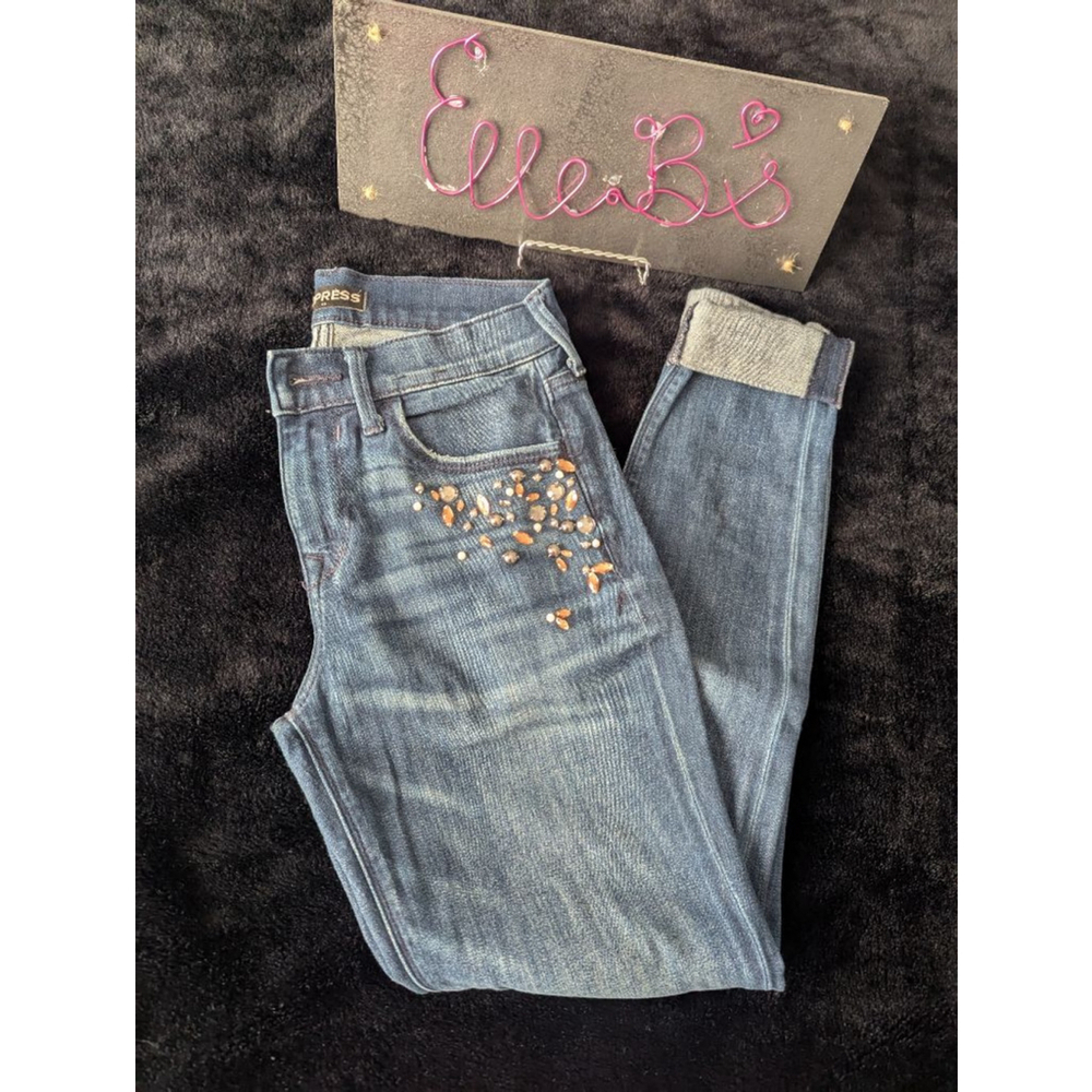 EUC Express Dark Wash Jean Legging 0